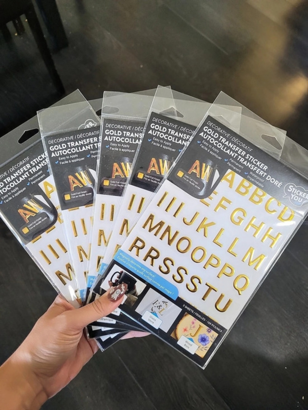 Sticker You Gold Transfer Letter Stickers NWT Bundle Of 5 Packages